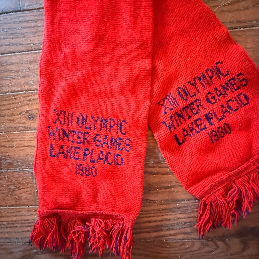 Vintage XIII Lake Placid Winter Games Olympic Games Scarf - Picture 3 of 4